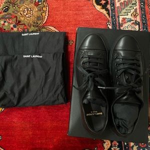 Brand New Black Leather Saint Laurent Sneakers